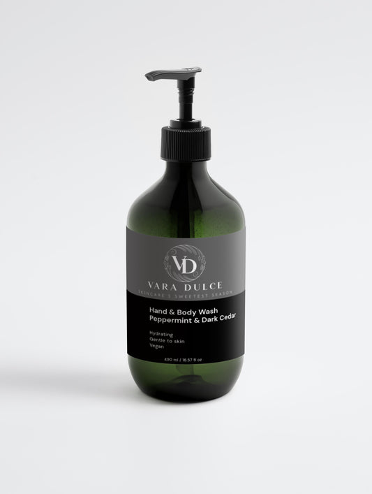 Hand & Body Wash, Peppermint & Dark Cedar